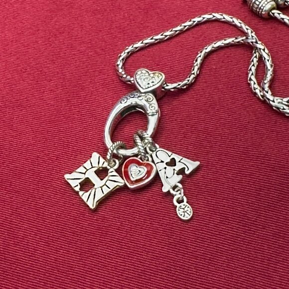 Brighton ABC Hook Charm Necklace w/Heart Charm & Initial Charms - Picture 8 of 13